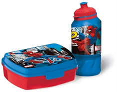 Spiderman madkasse med drikkedunk - madkassesæt i 2 dele til børn - Spiderman